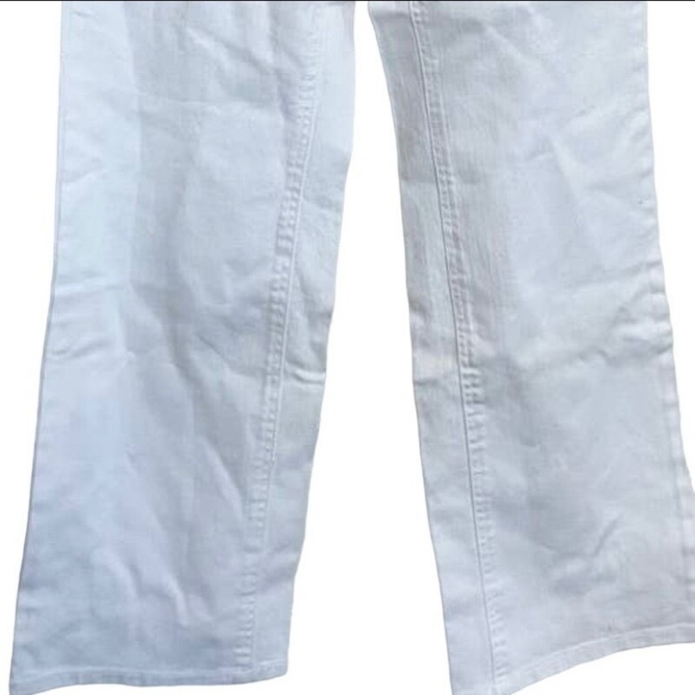 Talbots White Straight Leg Jeans Red Contrast Stitching Size 6 Stretch Denim - Picture 9 of 9